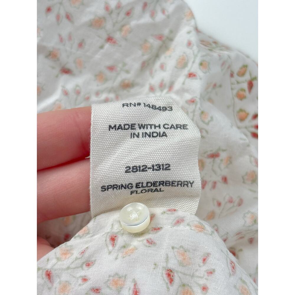 DOEN Joyce Short Sleeve Blouse in Spring Elderberry Floral Print Size Medium - Picture 8 of 10